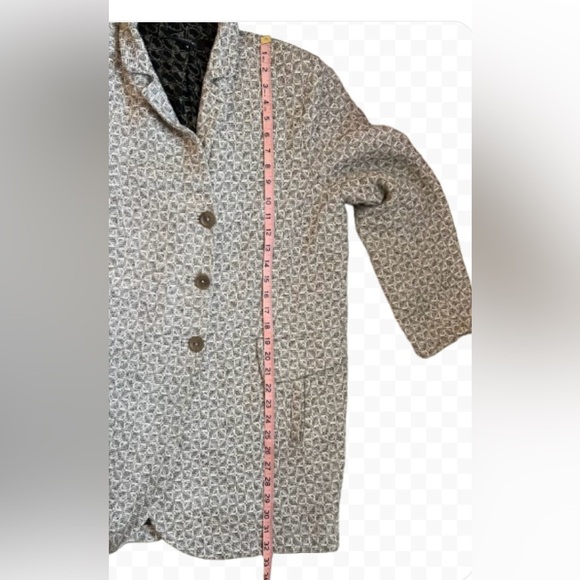 Cotelac Women Boyfriend Gray  Check Cotton Lined Blazer/Jacket Size 4 FR / US 14 - Picture 11 of 16